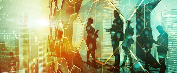 A digital background with an abstract representation of artificial intelligence