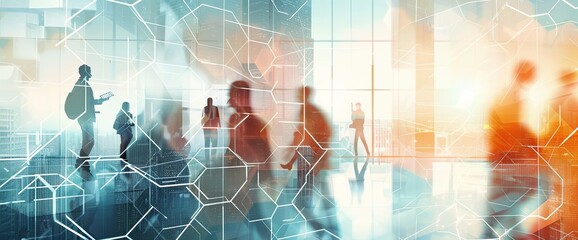 A digital background with an abstract representation of artificial intelligence