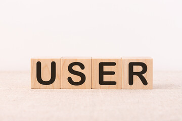 USER word made with building blocks on a light background