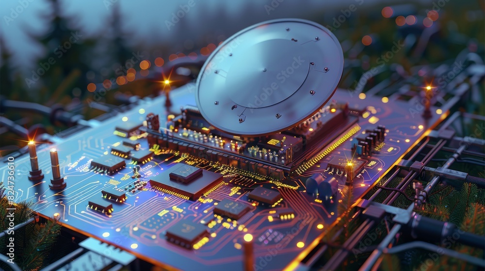 Poster fully-integrated radar transceiver chip. generative ai.