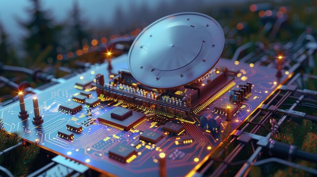 Fully-Integrated Radar Transceiver Chip. Generative AI.