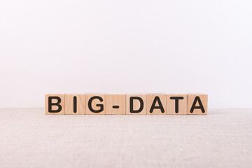 Big data word with building blocks on a light background