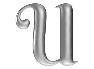 Letter U uppercase  elegant bold text isolated