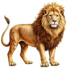 Obraz premium Lion Vintage Illustration Isolated on Transparent Background