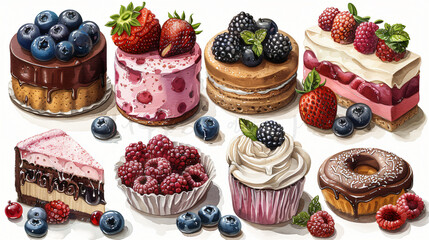 illustration of An assortment of delicious looking