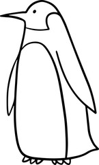 King Penguin Cartoon Outline Illustration Kids Line Art