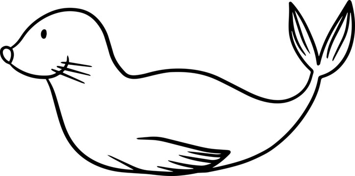recommend clip art: Seal Outline Illustration Kids Line Art
