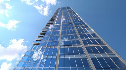 Fototapeta premium A corporate skyscraper. Show the entire building.