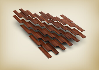 High Quality Seamless Realistic Brown Wooden Planks 3D Illustration