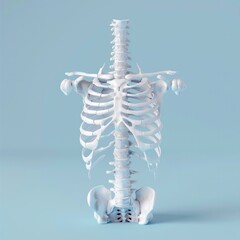 Fototapeta premium 3D Icon of a White Human Trachea A 3D model of a human trachea in white, AI Generative