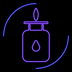 gas neon sign, modern glowing banner design, colorful modern design trend on black background. Vector illustration.