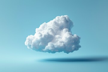 A single cloud, blue background 