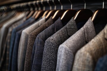 Obraz premium Clothes arranged on hangers