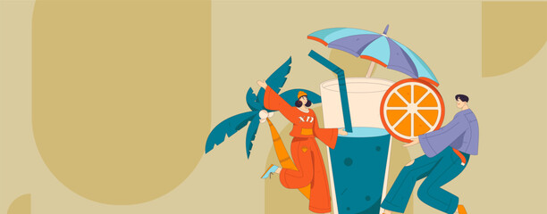 24 Solar Terms, Great Heat Characters Flat Vector Concept Operation Hand Drawn Illustration
