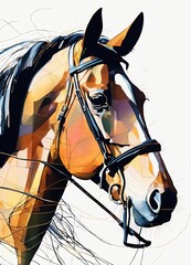 Create a sketch of the horse silhouette
