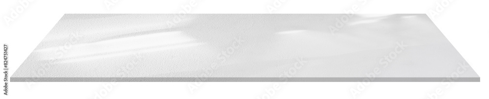 Poster white cement floor texture with shadow and light,3d perspective grey concrete shelf rough surface wi