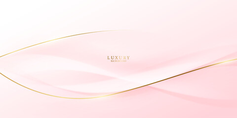 pink abstract background with luxury golden elements vector illustration