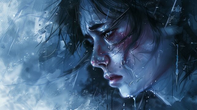 Emotional images of grief and resentment