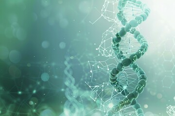Beautiful cover of scientific DNA, gren teal background
