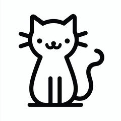 vector line art cat