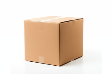 Cardboard on white background. Moving. Job of mover. Logistics profession. Mover job offer. Purchase sale cardboard. Home delivery. Delivery company.
