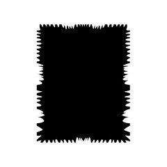 Torn shape cut. Black scalloped paper box