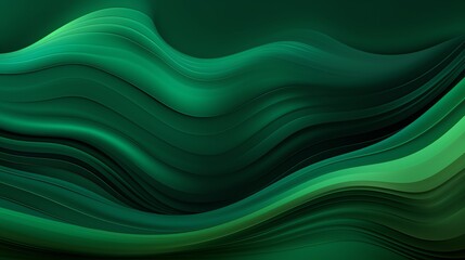 Fototapeta premium Abstract green design with flowing waves.