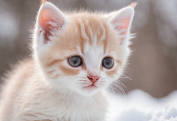 kitten on snow