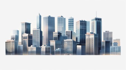 Fototapeta premium PNG layers of office building architecture in a metropolis