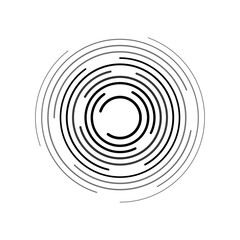 Concentric ripple circle with editable stroke vector icon. Radial signal, sonar wave, soundwave icon