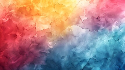 A realistic close-up of a watercolor texture background, highlighting the hand-painted wash with soft hues intermingling with vibrant colors. The artistic wash creates a soothing and visually