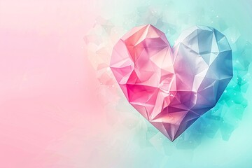 a heart shaped paper with a gradient background
