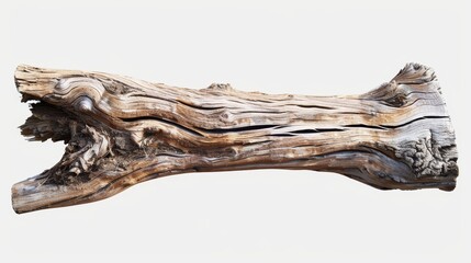 Fototapeta premium Planks of driftwood with white backgrounds sculpture.