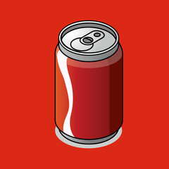 red soda can isolated