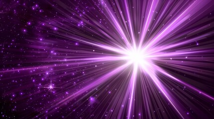 Light effect design element with abstract purple sunburst in PNG format