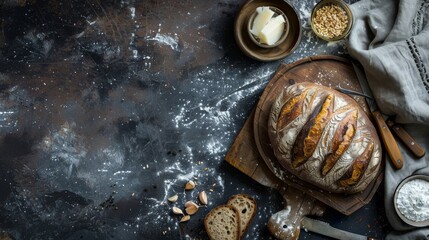 An idea for homemade sourdough bread food photography