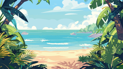 Sand coast background. Tropical ocean beach landscape