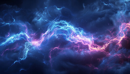 colorful, swirling galaxy of blue, pink, and purple lights
