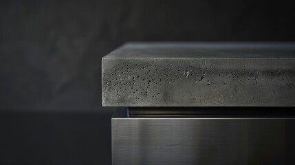 Minimalist Concrete Slab on a Modern Metal Base. Generative ai