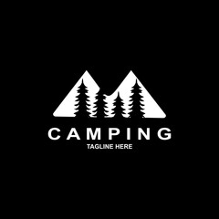 Camping and outdoor logo template. Nature lover icon vector illustration. Logo for nature lovers, travelers, mountain climbers, etc.