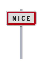 Panneau d'entrée de la ville de Nice (Alpes-Maritimes) en vectoriel