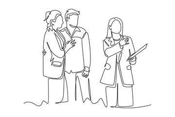 Client and customer concept. Single line draw design. Full length animation illustration. High quality 4k footage.