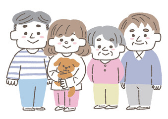 二世代家族のイラスト