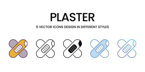 Plaster Icons different style vector stock illustration