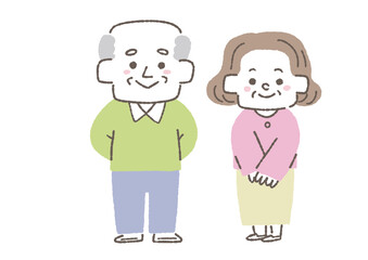 シンプルな高齢夫婦のイラスト