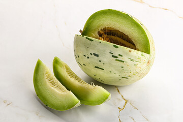 Ripe sweet and juicy dalmatian melon