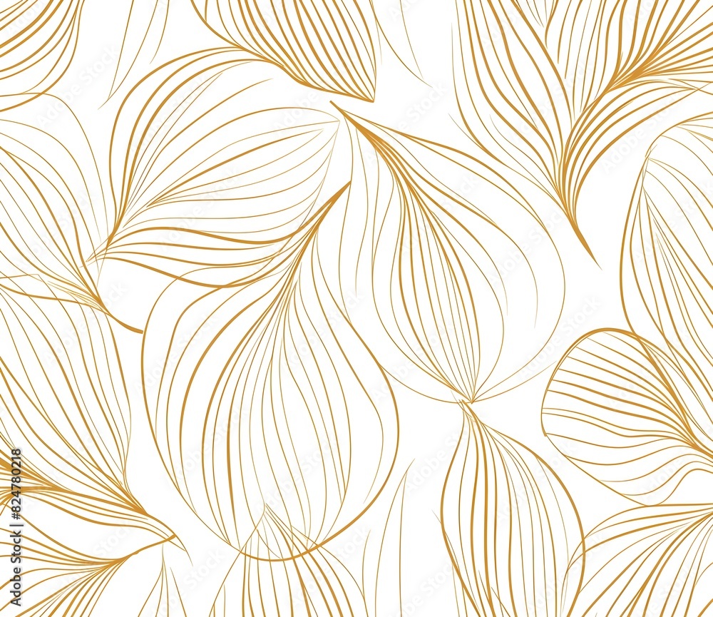Poster seamless pattern with simple line art shapes in brown on white background, simple vector illustratio