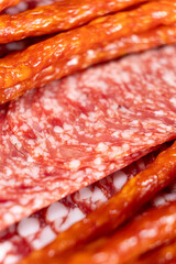 Cold cuts, cutting various sausages