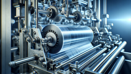 automatic polyethylene plastic bag production machine, capturing the roller