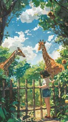 Giraffes and Children, Illustration